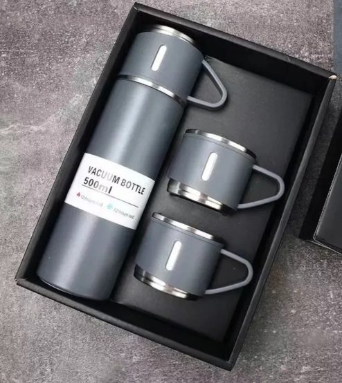 Set Termo y Pocillos de Acero Inoxidable 500ml (3)